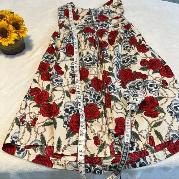 Black roses women’s size small zippered halter dress with skulls and roses - Picture 6 of 8